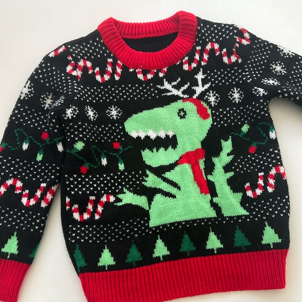 4T T-Rex Holiday Sweater